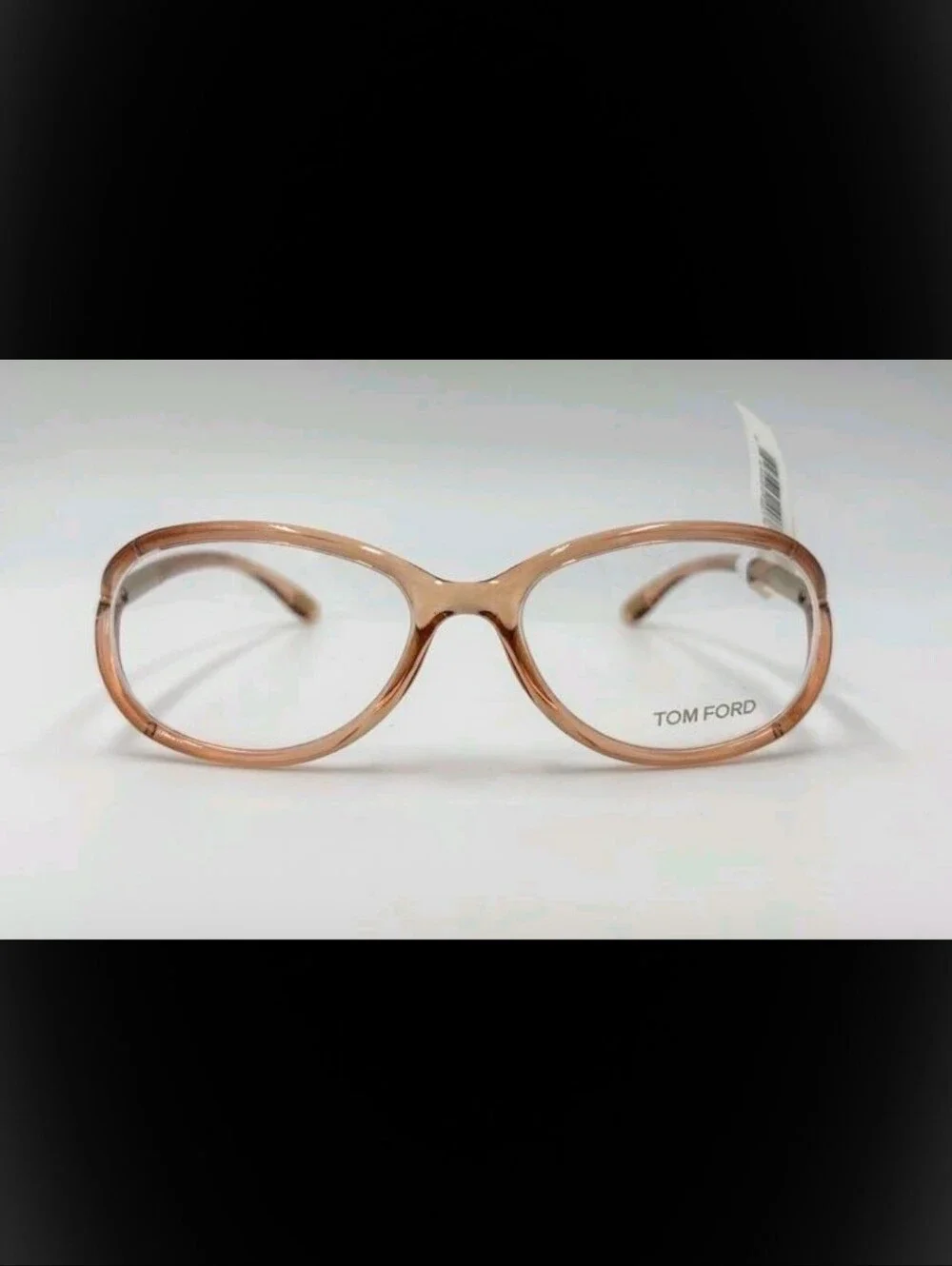Tom Ford Peach-Tone Acetate Round Women's Optical Glasses Eyewear